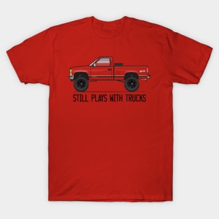 Still Plays with Trucks- Multicolor T-Shirt